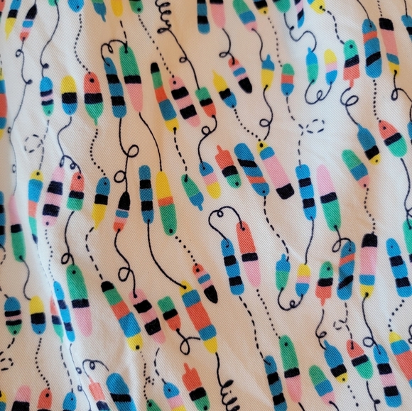 Lilly Pulitzer Oh Buoy Fishing Lure Size Medium Skirt With Ruffle Elastic Waist - Picture 3 of 5